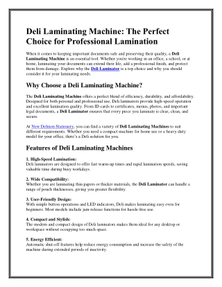 Deli Laminating Machine The Perfect Choice for Professional Lamination