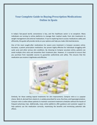 Your Complete Guide to Buying Prescription Medications Online in Spain