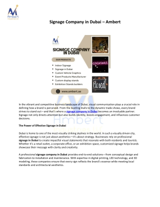 Signage Company in Dubai - Ambert