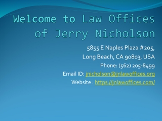 Law Offices of Jerry Nicholson - Criminal Attorney Long Beach