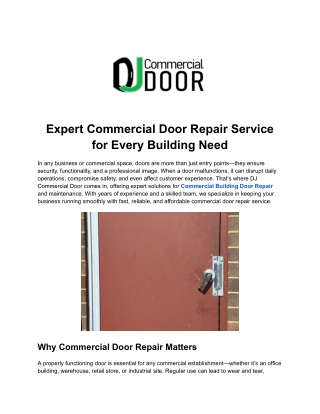 Commercial Handicap Door Opener – DJ Commercial Door