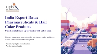 India Export Data 2025: Pharmaceuticals & Hair Color Market Insights