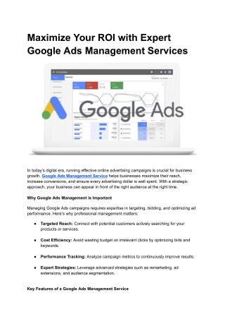 Google Ads Management Services