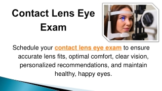 Contact Lens Eye Exam