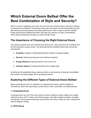 Which External Doors Belfast Offer the Best Combination of Style and Security_