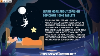 Get more know about Zopisign 10mg Tablets Next Day Delivery UK