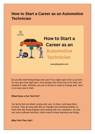 JobsYahan-How-to-Start-a-Career-as-an-Automotive-Technician