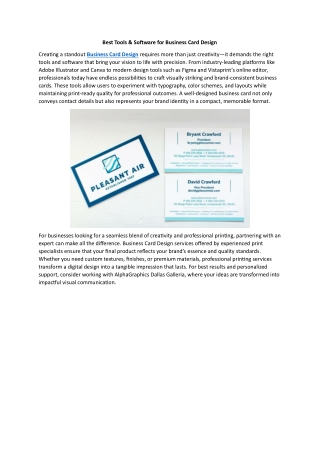 Best Tools & Software for Business Card Design