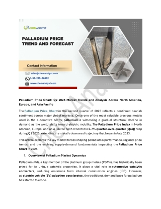 Palladium Price Chart, Trend, Index, News, Demand and Forecast 2025