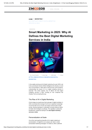 Why AI Defines the Best Digital Marketing Services in India
