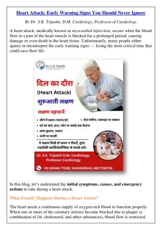 Heart Attack: Early Warning Signs You Should Never Ignore