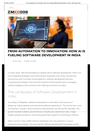 From Automation to Innovation: How AI is Fueling Software Development in India
