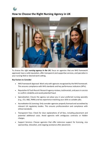 How to Choose the Right Nursing Agency in UK