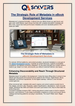 The Strategic Role of Metadata in eBook Development Services
