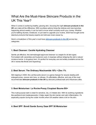 What Are the Must-Have Skincare Products in the UK This Year
