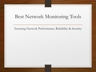 Best Network Monitoring Tools