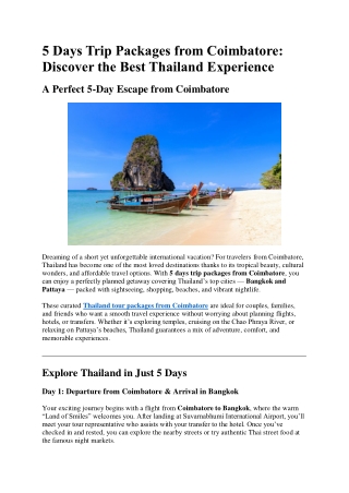 5 Days Trip Packages from Coimbatore (1)