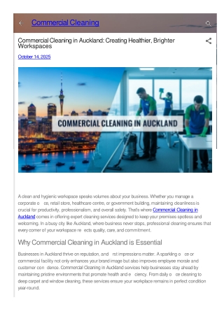 Commercial Cleaning in Auckland: Professional Solutions for Every Business