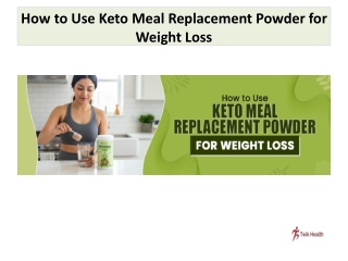 Lose Weight With Keto Meal Replacement Powder
