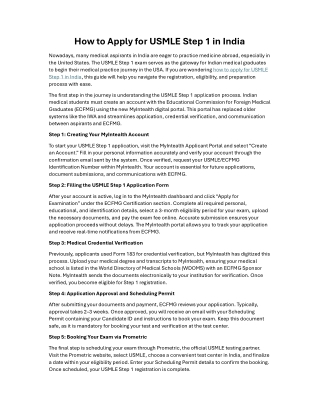 How to Apply for USMLE Step 1 in India