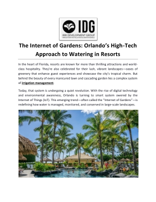 The Internet of Gardens: Orlando’s High-Tech Approach to Watering in Resorts