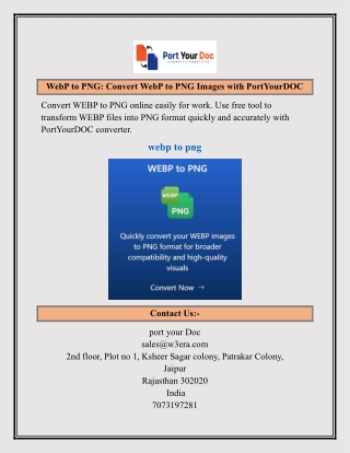 WebP to PNG: Convert WebP to PNG Images with PortYourDOC