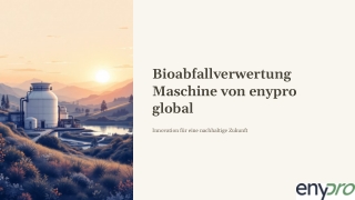 Innovative Bioabfallverwertung Maschine für Betriebe