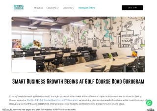 Smart Business Growth Begins at Golf Course Road Gurugram
