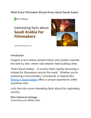 What Every Filmmaker Should Know About Saudi Arabia