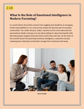 What Is the Role of Emotional Intelligence in Modern Parenting