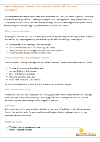 Expert Astrologer in Noida – Accurate Guidance for Life Decisions