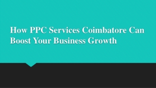 How PPC Services Coimbatore Can Boost Your Business
