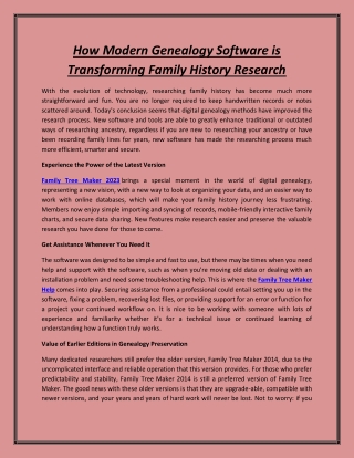 How Modern Genealogy Software is Transforming Family History Research