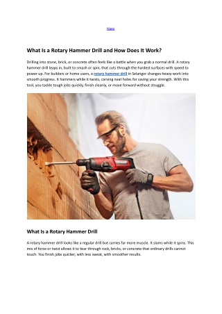 What Is a Rotary Hammer Drill and How Does It Work ?