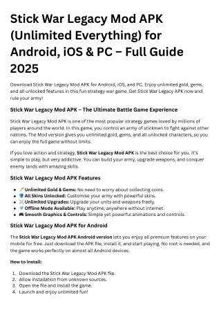 Stick War Legacy APK