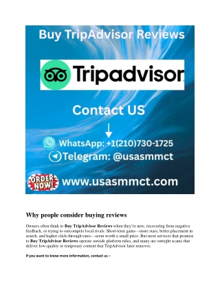 Buy TripAdvisor Reviews