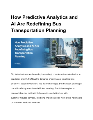 How Predictive Analytics and AI Are Redefining Bus Transportation Planning