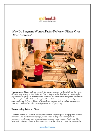 Why Do Pregnant Women Prefer Reformer Pilates Over Other Exercises