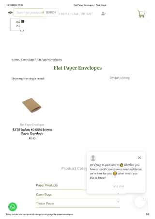 Flat Paper Envelopes & Zipper Pouches Delhi