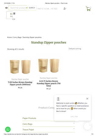 Flat Paper Envelopes & Zipper Pouches Delhi