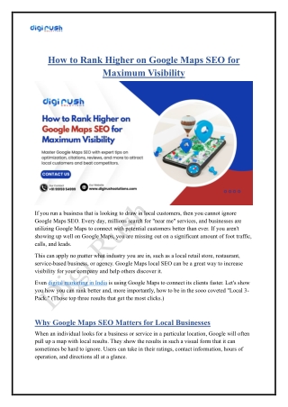 How to Rank Higher on Google Maps SEO for Maximum Visibility