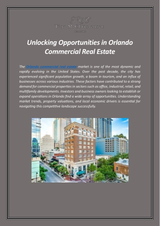 Unlocking Opportunities in Orlando Commercial Real Estate