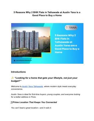 Austin Yana Tathawade – UltraMax 2, 3 & 4 BHK Luxury Homes