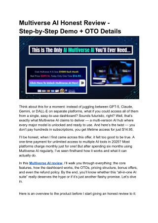 Multiverse AI App Review – 20  AI Tools in One Smart Platform