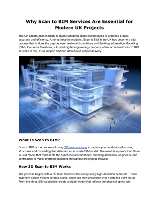 How Point Cloud Scan to BIM Is Shaping the Future of Construction in the UK