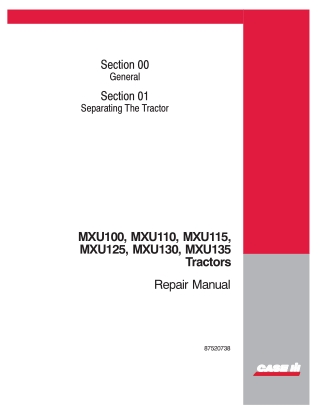 CASE IH MXU100 Tractor Service Repair Manual Instant Download 1