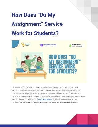 How Does “Do My Assignment” Service Work for Students