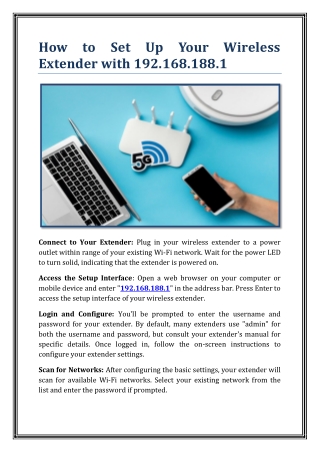 How to Set Up Your Wireless Extender with 192.168.188.1