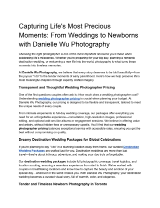 Capturing Life's Most Precious Moments_ From Weddings to Newborns with Danielle Wu Photography