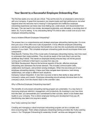 Your Secret to a Successful Employee Onboarding Plan (1)